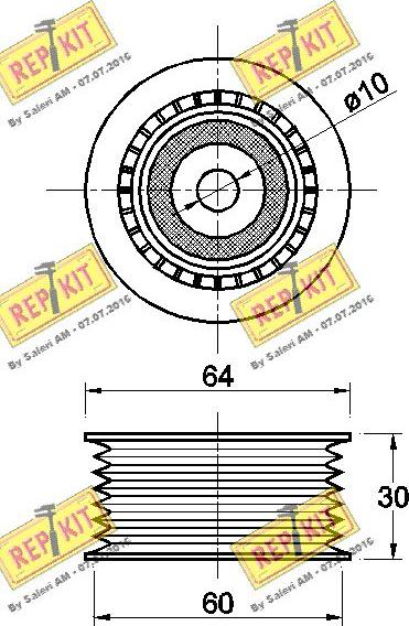 REPKIT RKT3479 - Pulley, v-ribbed belt autospares.lv