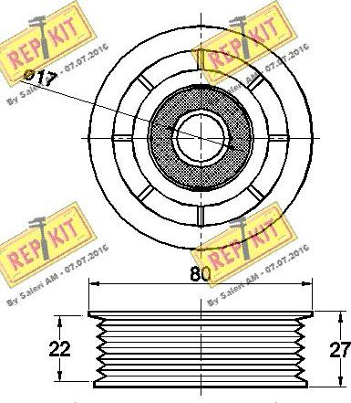 REPKIT RKT3514 - Pulley, v-ribbed belt autospares.lv