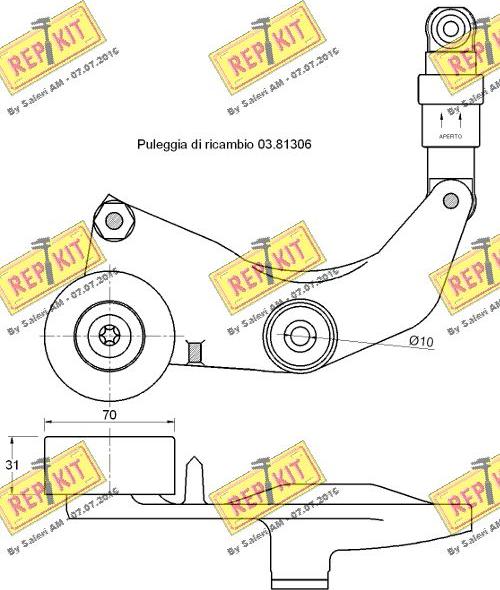 REPKIT RKT3683 - Belt Tensioner, v-ribbed belt autospares.lv