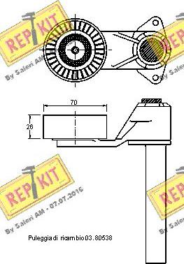 REPKIT RKT3030 - Belt Tensioner, v-ribbed belt autospares.lv