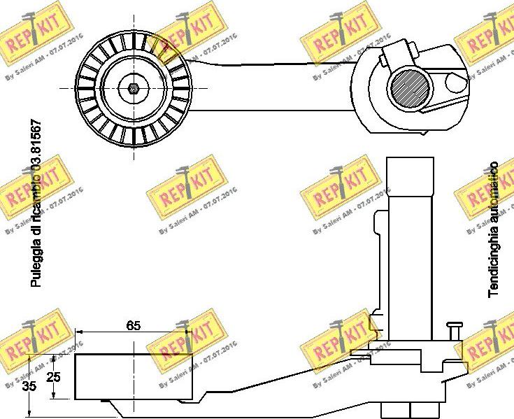 REPKIT RKT3033 - Belt Tensioner, v-ribbed belt autospares.lv