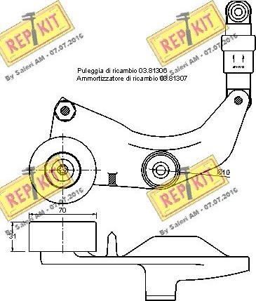 REPKIT RKT3021 - Belt Tensioner, v-ribbed belt autospares.lv