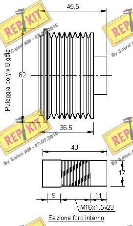 REPKIT RKT3158 - Pulley, alternator, freewheel clutch autospares.lv