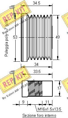 REPKIT RKT3161 - Pulley, alternator, freewheel clutch autospares.lv