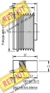 REPKIT RKT3117 - Pulley, alternator, freewheel clutch autospares.lv