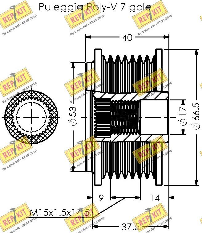 REPKIT RKT3397 - Pulley, alternator, freewheel clutch autospares.lv