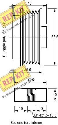 REPKIT RKT3207 - Pulley, alternator, freewheel clutch autospares.lv