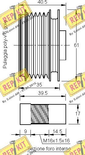 REPKIT RKT3216 - Pulley, alternator, freewheel clutch autospares.lv