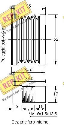 REPKIT RKT2976 - Pulley, alternator, freewheel clutch autospares.lv