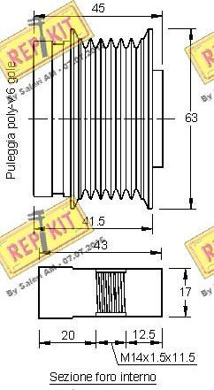 REPKIT RKT2977 - Pulley, alternator, freewheel clutch autospares.lv