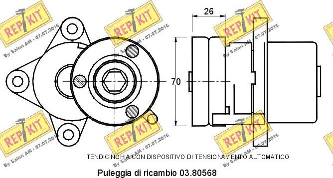 REPKIT RKT2410 - Belt Tensioner, v-ribbed belt autospares.lv