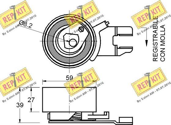 REPKIT RKT2506 - Tensioner Pulley, timing belt autospares.lv