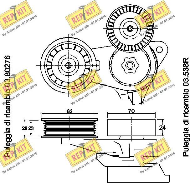 REPKIT RKT2687 - Belt Tensioner, v-ribbed belt autospares.lv