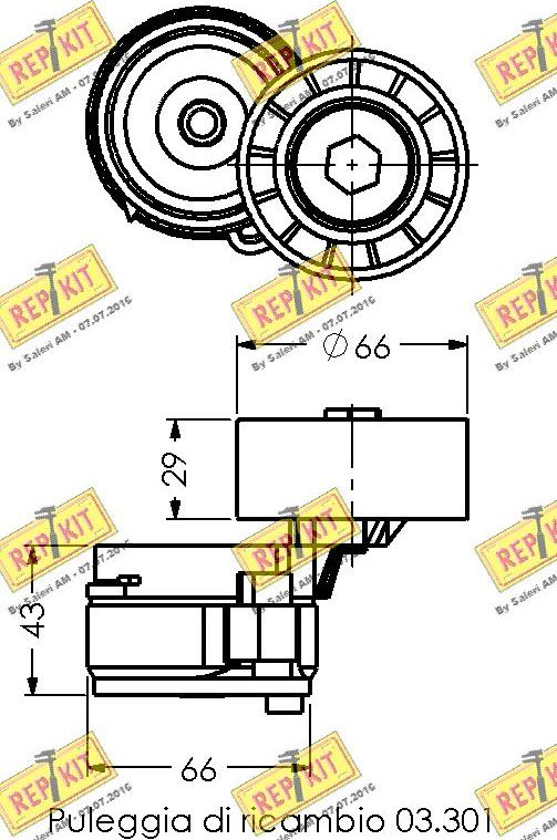 REPKIT RKT2094 - Belt Tensioner, v-ribbed belt autospares.lv