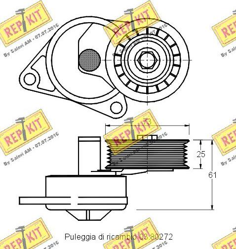 REPKIT RKT2184 - Belt Tensioner, v-ribbed belt autospares.lv