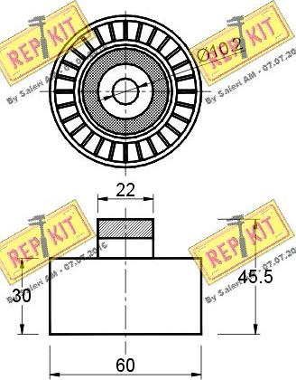 REPKIT RKT2186 - Pulley, v-ribbed belt autospares.lv