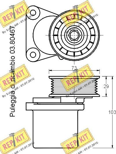 REPKIT RKT2182 - Belt Tensioner, v-ribbed belt autospares.lv