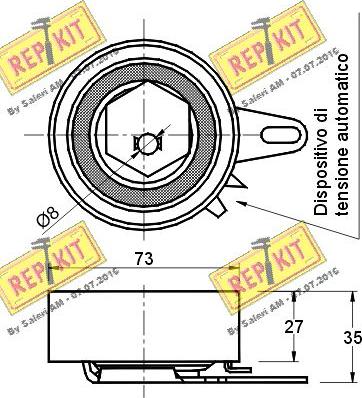 REPKIT RKT2120 - Tensioner Pulley, timing belt autospares.lv