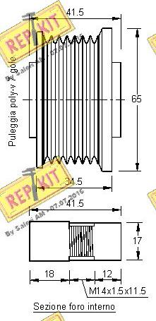 REPKIT RKT2880 - Pulley, alternator, freewheel clutch autospares.lv