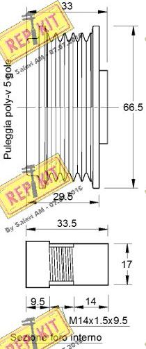 REPKIT RKT2881 - Pulley, alternator, freewheel clutch autospares.lv