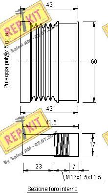 REPKIT RKT2883 - Pulley, alternator, freewheel clutch autospares.lv