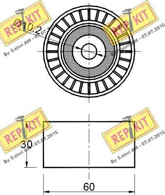 REPKIT RKT2830 - Pulley, v-ribbed belt autospares.lv