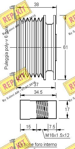 REPKIT RKT2320 - Pulley, alternator, freewheel clutch autospares.lv