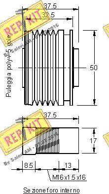 REPKIT RKT2298 - Pulley, alternator, freewheel clutch autospares.lv