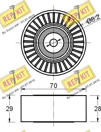 REPKIT RKT2292 - Pulley, v-ribbed belt autospares.lv