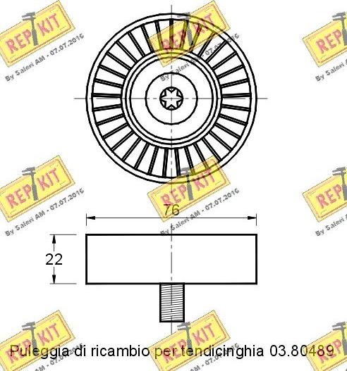 REPKIT RKT2200 - Pulley, v-ribbed belt autospares.lv