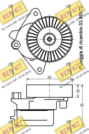 REPKIT RKT2214 - Belt Tensioner, v-ribbed belt autospares.lv