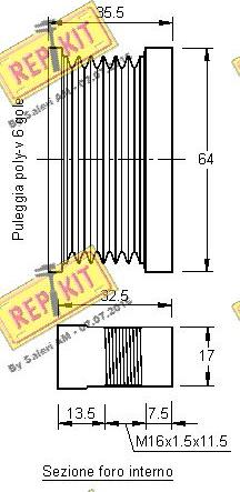 REPKIT RKT2239 - Pulley, alternator, freewheel clutch autospares.lv