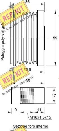 REPKIT RKT2799 - Pulley, alternator, freewheel clutch autospares.lv