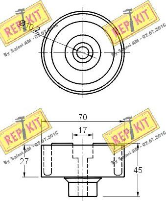 REPKIT RKT2785 - Pulley, v-ribbed belt autospares.lv