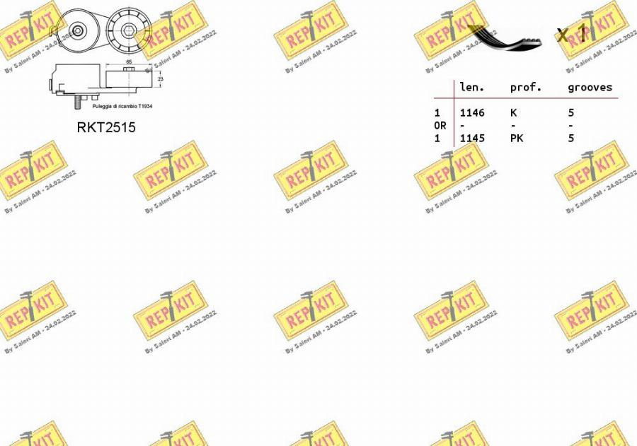 REPKIT RKTA0040 - V-Ribbed Belt Set autospares.lv