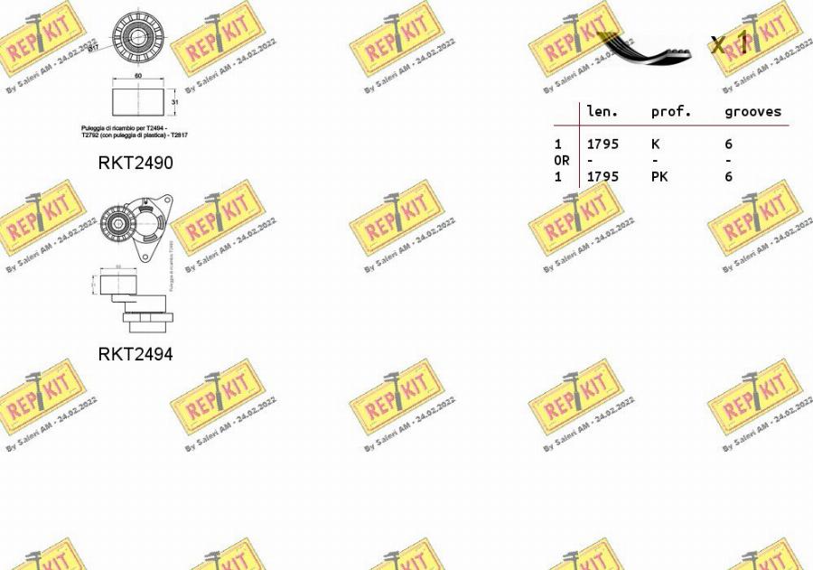 REPKIT RKTA0050 - V-Ribbed Belt Set autospares.lv