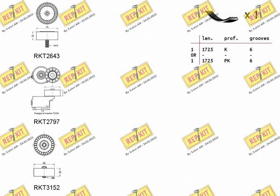 REPKIT RKTA0119 - V-Ribbed Belt Set autospares.lv