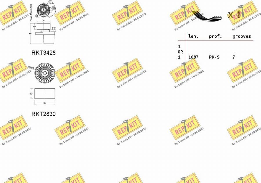 REPKIT RKTA0133 - V-Ribbed Belt Set autospares.lv