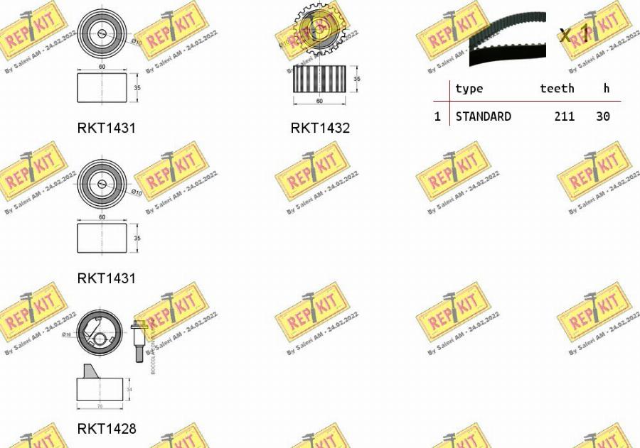 REPKIT RKTK0993 - Timing Belt Set autospares.lv