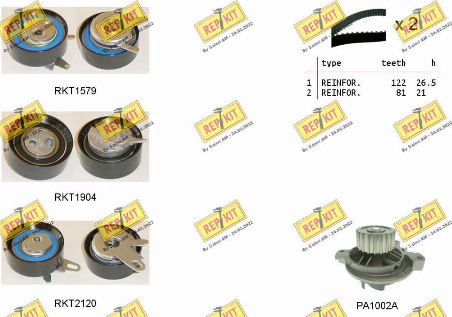 REPKIT RKTK0946PA - Water Pump & Timing Belt Set autospares.lv