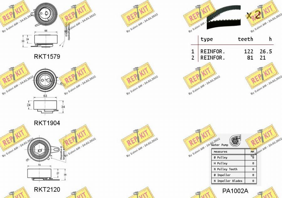 REPKIT RKTK0946PA - Water Pump & Timing Belt Set autospares.lv