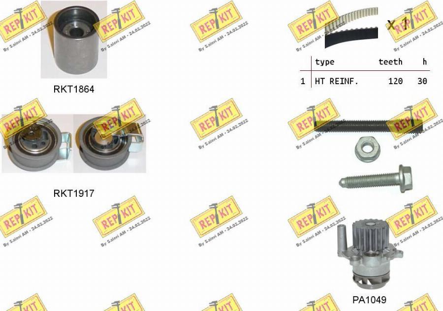 REPKIT RKTK0940PA2 - Water Pump & Timing Belt Set autospares.lv