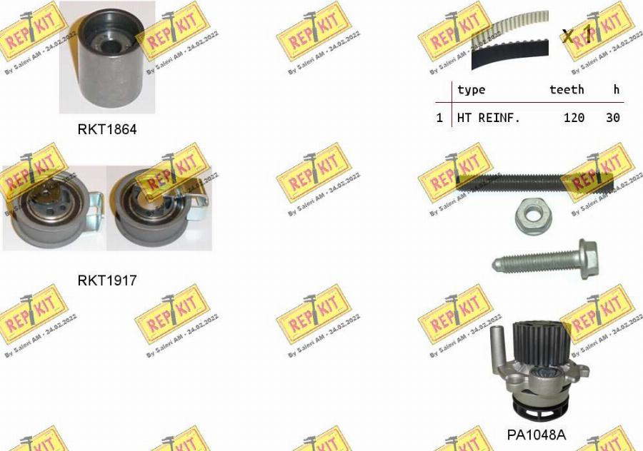 REPKIT RKTK0940PA - Water Pump & Timing Belt Set autospares.lv