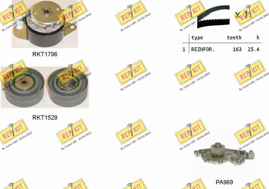 REPKIT RKTK0905PA - Water Pump & Timing Belt Set autospares.lv