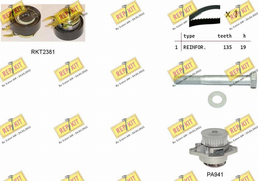 REPKIT RKTK0902PA - Water Pump & Timing Belt Set autospares.lv