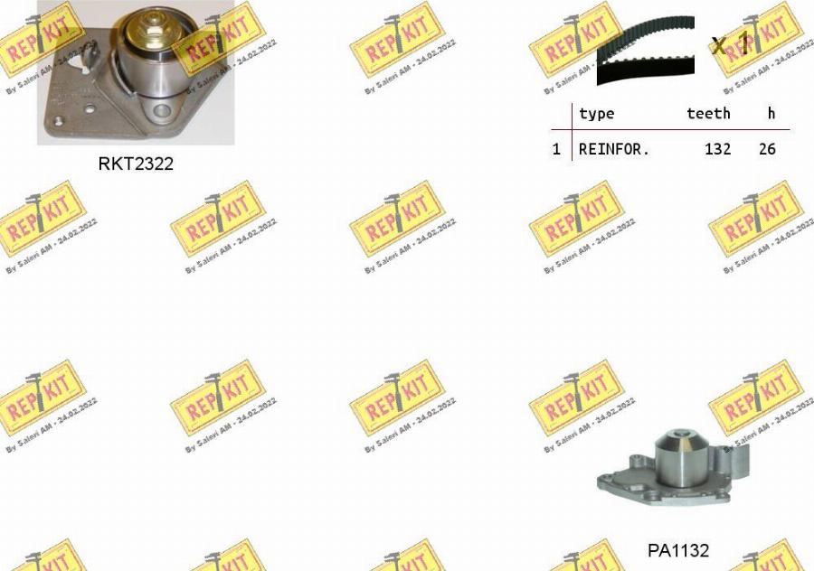 REPKIT RKTK0916PA - Water Pump & Timing Belt Set autospares.lv