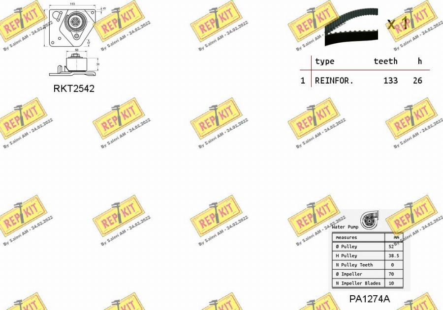 REPKIT RKTK0931PA - Water Pump & Timing Belt Set autospares.lv