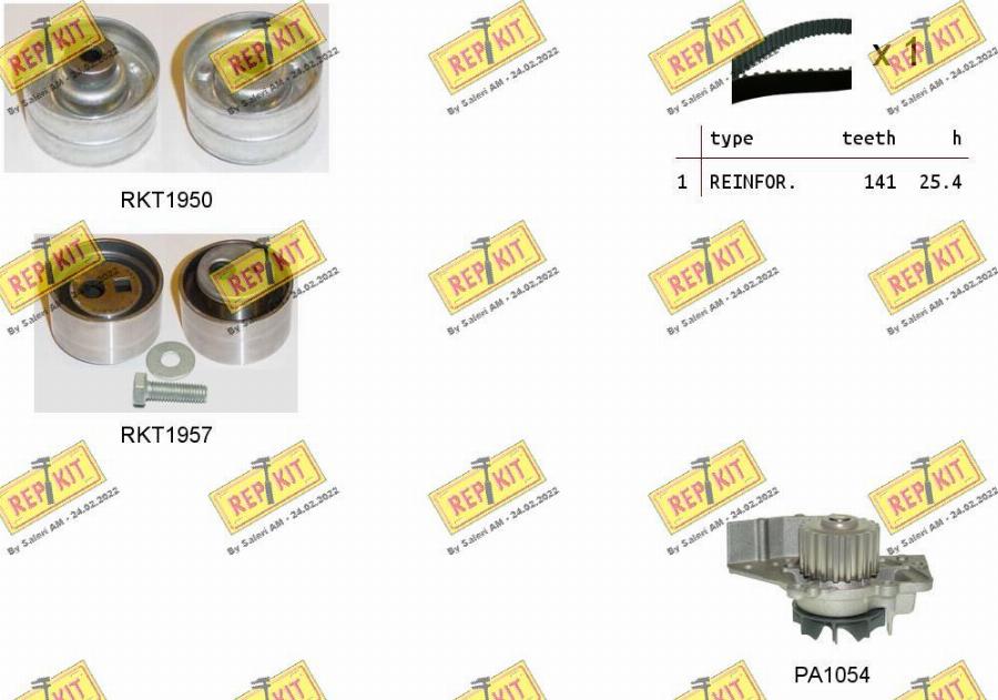 REPKIT RKTK0937PA - Water Pump & Timing Belt Set autospares.lv