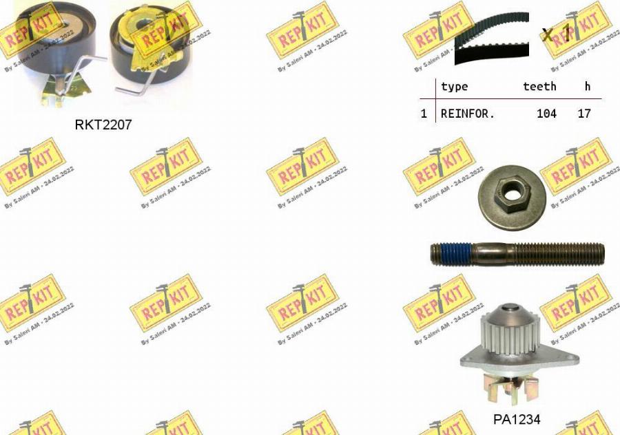 REPKIT RKTK0859PA - Water Pump & Timing Belt Set autospares.lv