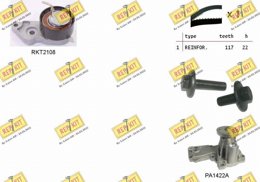 REPKIT RKTK0869PA2 - Water Pump & Timing Belt Set autospares.lv